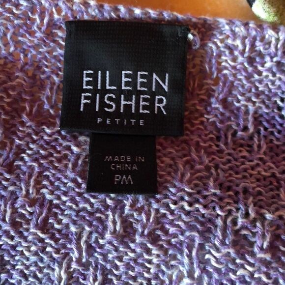 Eileen Fisher purple and white linen sweater sz PM - Picture 5 of 6